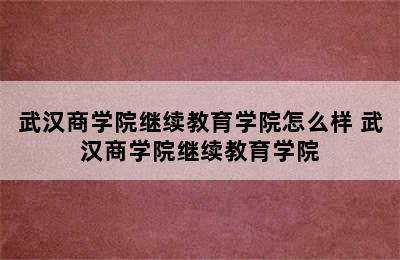 武汉商学院继续教育学院怎么样 武汉商学院继续教育学院